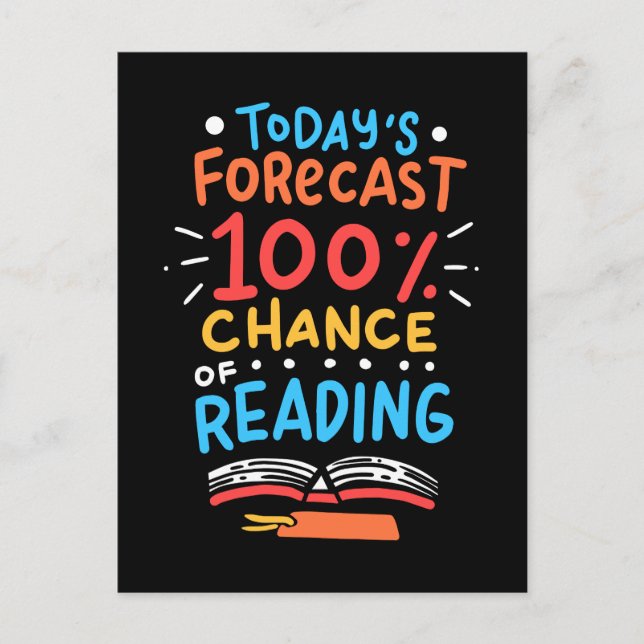 Reading - 100% Chance of Reading Postcard (Front)