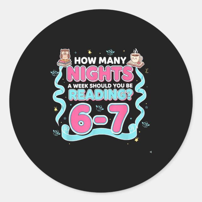 Reading 67 Meme Englieacher Funny 67 Book Lover Hu Classic Round Sticker (Front)