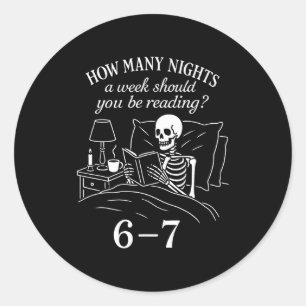 Reading 67 Meme Englieacher Funny 67 Book Lover Hu Classic Round Sticker