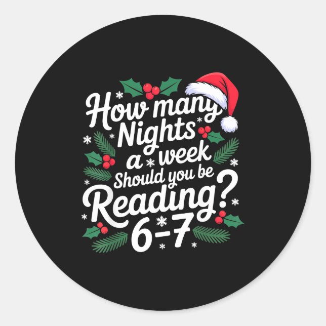 Reading 67 Meme Englieacher Funny 67 Christmas  Classic Round Sticker (Front)