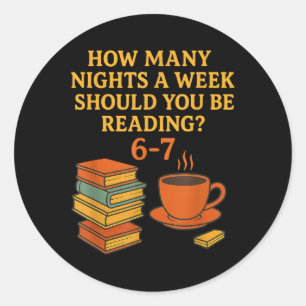 Reading 67 Meme English Teacher Funny 6 7 Book Lov Classic Round Sticker