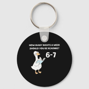 Reading 6-7 Funny Silly Goose Read Books Bookish B Key Ring