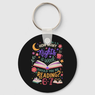 Reading 6 7 Meme Six Seven Cosy Funny Book Lover T Key Ring