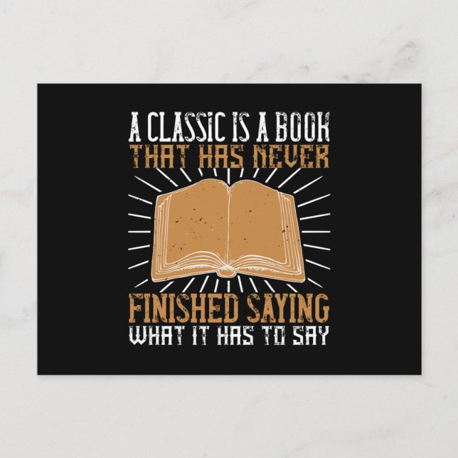 Reading - A Classic Book Never Finished Postcard (Front)