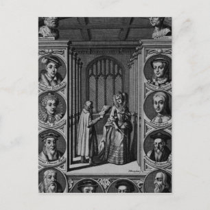 Reading a letter to Queen Elizabeth I Postcard