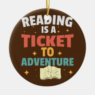 Reading Adventure Library Student Teacher Book Ceramic Tree Decoration