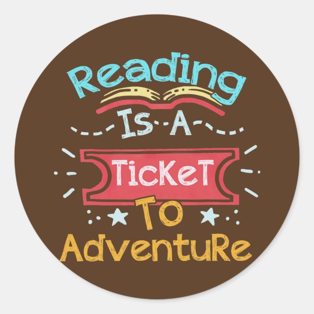 Reading Adventure Library Student Teacher Book Classic Round Sticker (Front)