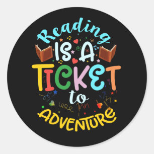 Reading Adventure Library Student Teacher Book Classic Round Sticker