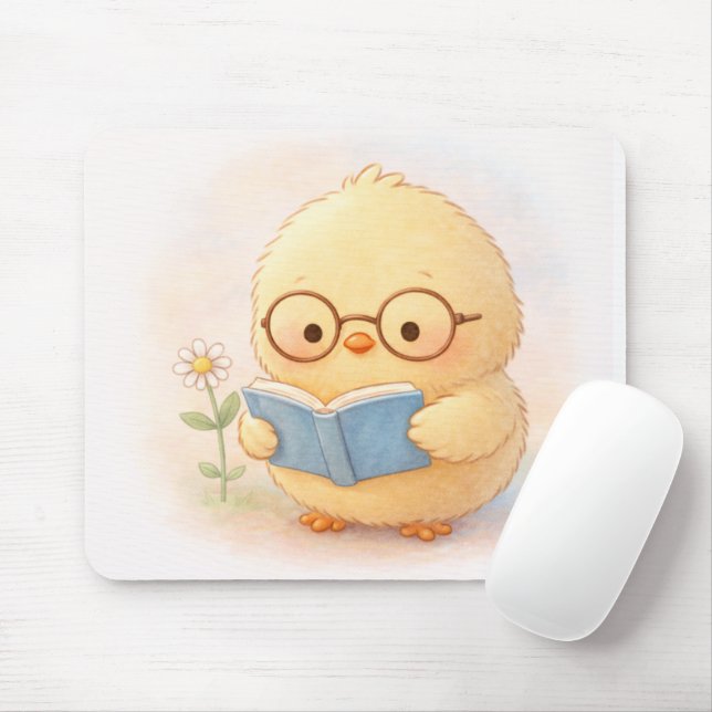 Reading Alma Chick Cute Mouse Pad (With Mouse)
