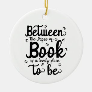 Reading Art Between The Paper Of A Book Ceramic Tree Decoration