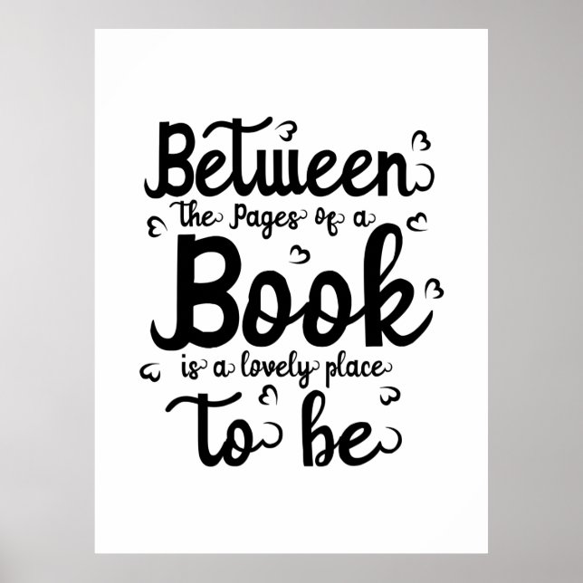 Reading Art Between The Paper Of A Book Poster (Front)