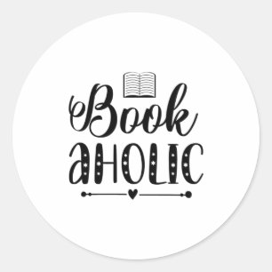 Reading Art Book Aholic Classic Round Sticker