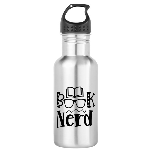 Reading Art Book Nerd 710 Ml Water Bottle (Front)