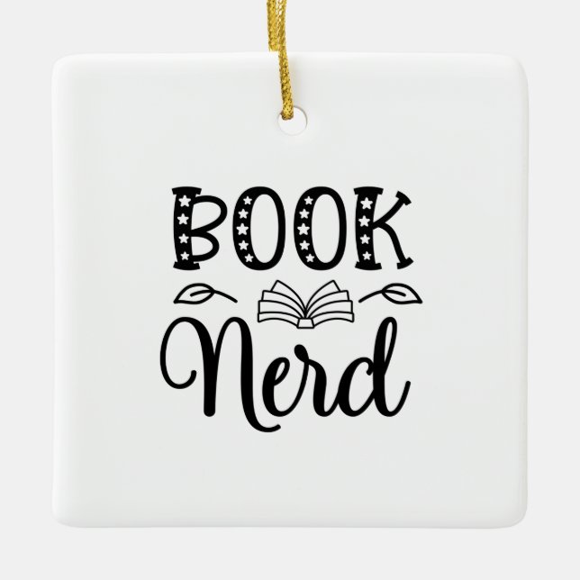 Reading Art Book Nerd Ceramic Ornament (Front)