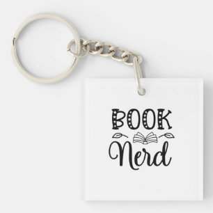 Reading Art Book Nerd Key Ring