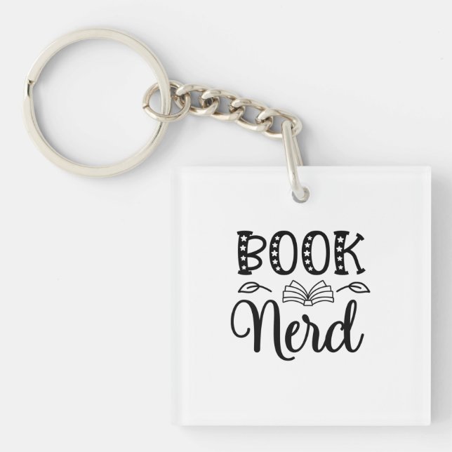 Reading Art Book Nerd Key Ring (Front)