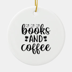 Reading Art Books And Coffee Ceramic Tree Decoration