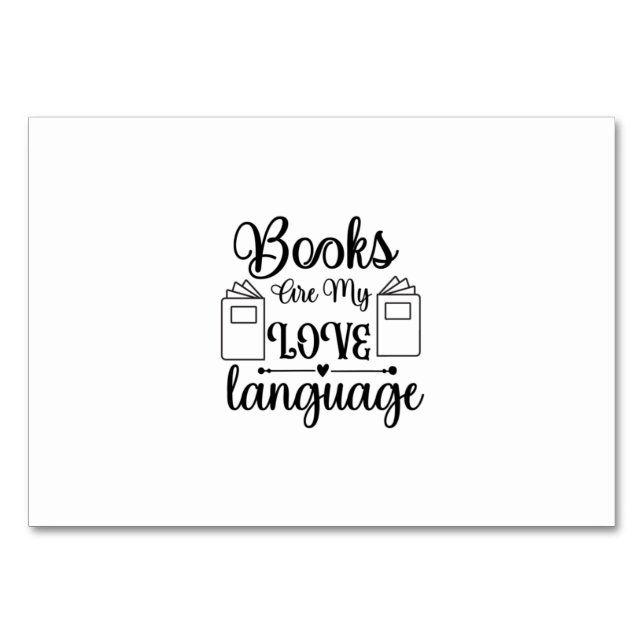 Reading Art Books Are My Love Language Table Number (Front)