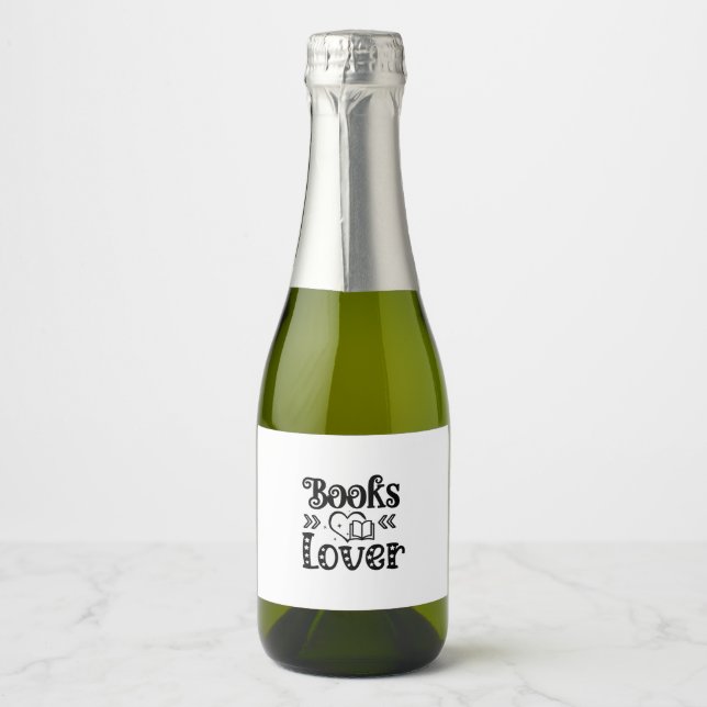 Reading Art Books Lover Sparkling Wine Label (Front)