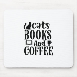 Reading Art Cats Books And Coffee Mouse Mat