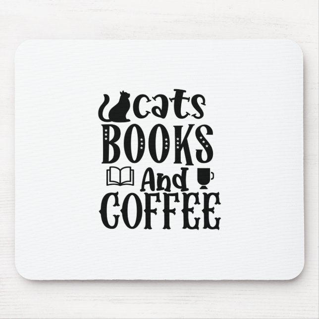 Reading Art Cats Books And Coffee Mouse Mat (Front)