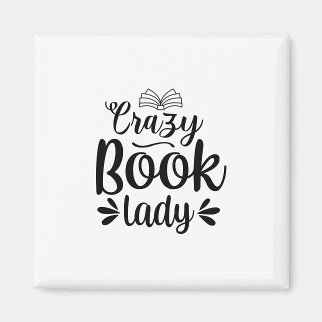 Reading Art Crazy Book Lady Magnet (Front)