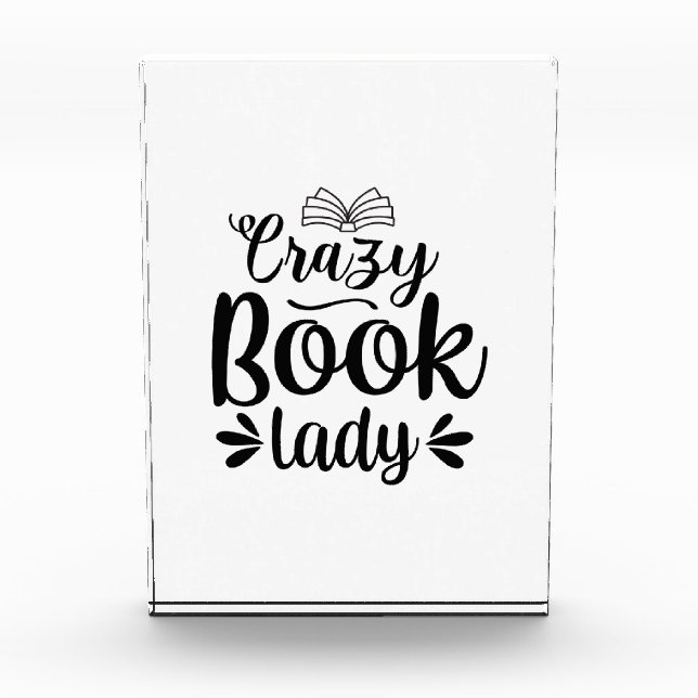 Reading Art Crazy Book Lady Photo Block (Front)
