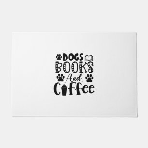 Reading Art Dogs Books And Coffee Doormat