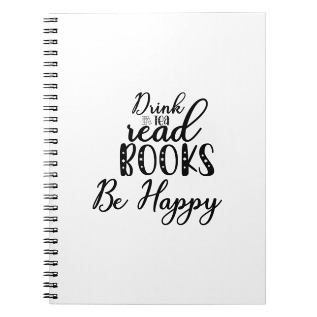 Reading Art Drink Tea Read Books Be Happy (Front)