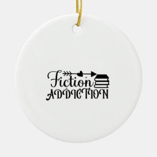 Reading Art Fiction Addiction Ceramic Tree Decoration