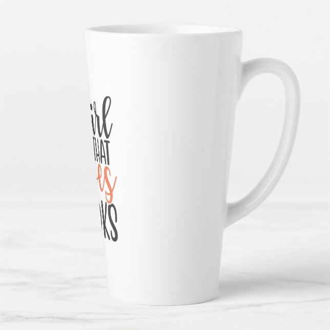 Reading Art Just A Girl That Loves Books Latte Mug (Right)