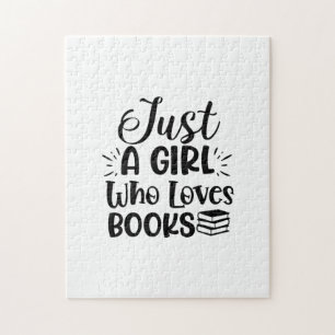 Reading Art Just A Girl Who Loves Books Jigsaw Puzzle