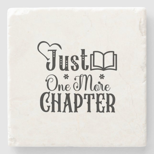 Reading Art Just One More Chapter Stone Coaster (Front)