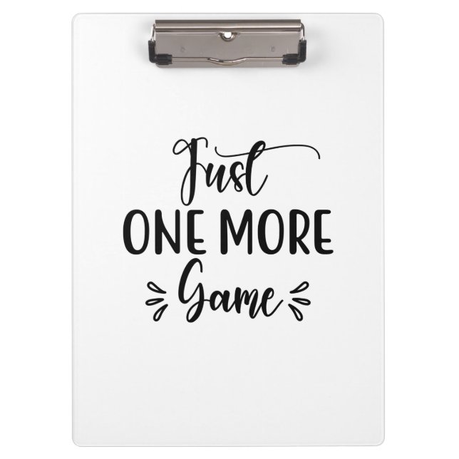 Reading Art Just One More Game Clipboard (Front)