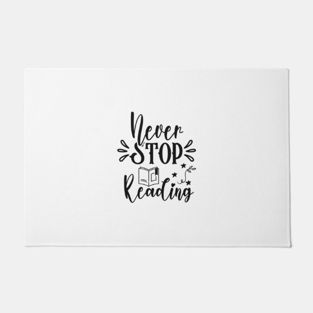 Reading Art Never Stop Reading Doormat (Front)