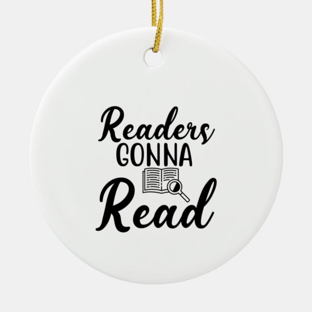 Reading Art Readers Gonna Read Ceramic Tree Decoration (Front)