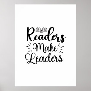 Reading Art Readers Make Leaders Poster