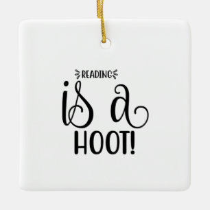 Reading Art Reading Is A Hoot Ceramic Ornament