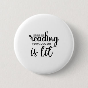 Reading Art Reading Is Lit 6 Cm Round Badge
