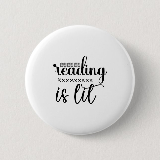 Reading Art Reading Is Lit 6 Cm Round Badge (Front)
