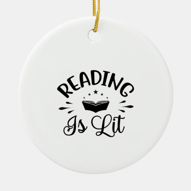 Reading Art Reading Is Lit Ceramic Tree Decoration (Front)