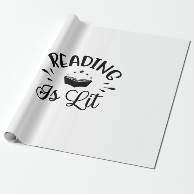 Reading Art Reading Is Lit Wrapping Paper (Unrolled)