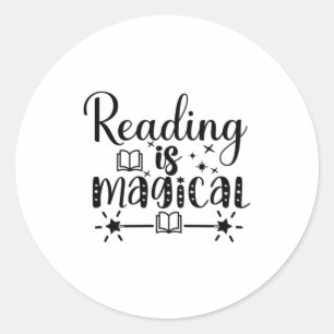 Reading Art Reading Is Magical Classic Round Sticker