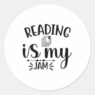 Reading Art Reading Is My Jam Classic Round Sticker