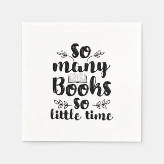 Reading Art So Many Books So Little Time Napkin