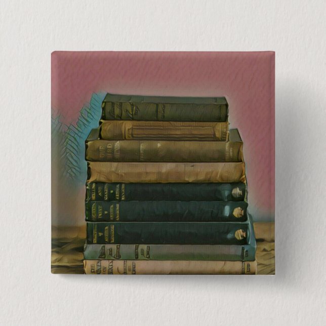 Reading artwork gift 15 cm square badge (Front)