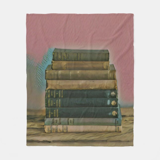 Reading artwork gift fleece blanket (Front)