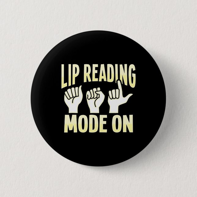 Reading Asl Hand Gesture Deaf Hearing Loss Awarene 6 Cm Round Badge (Front)