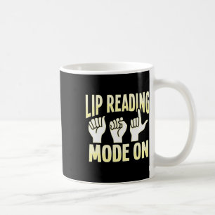Reading Asl Hand Gesture Deaf Hearing Loss Awarene Coffee Mug