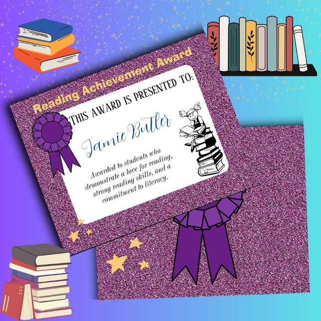Reading award school certificate reward (books)